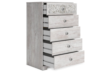 Paxberry Whitewash Chest of Drawers from Ashley - Luna Furniture
