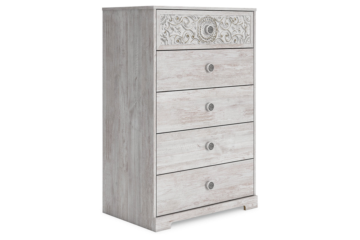 Paxberry Whitewash Chest of Drawers from Ashley - Luna Furniture