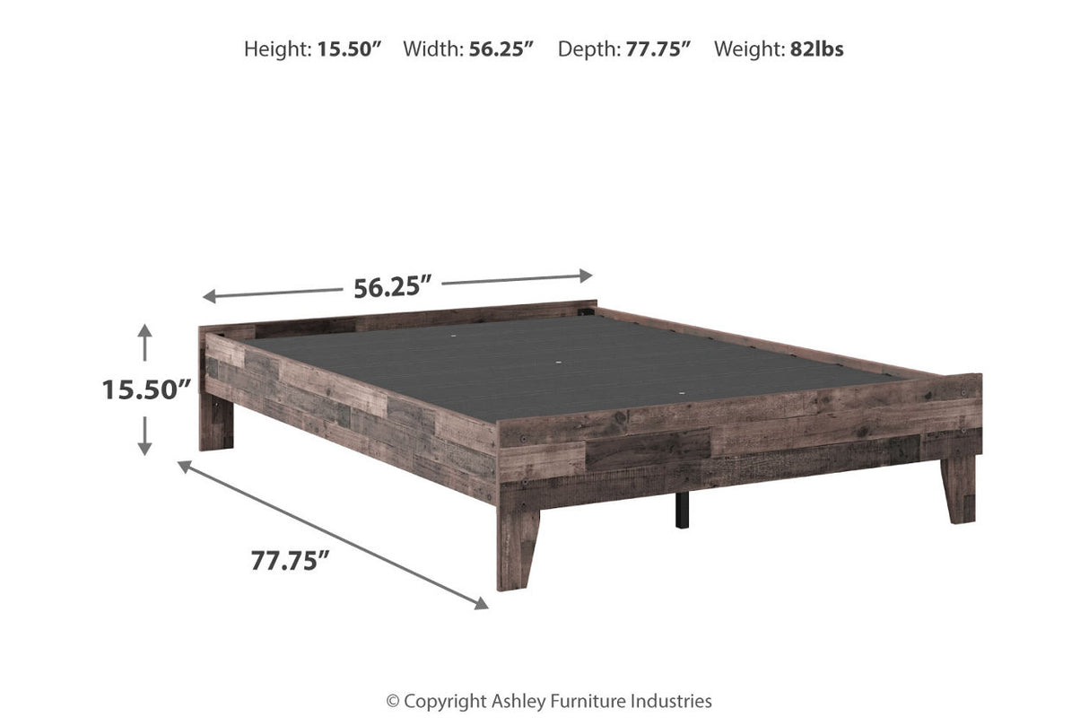 Neilsville Multi Gray Full Platform Bed -  - Luna Furniture