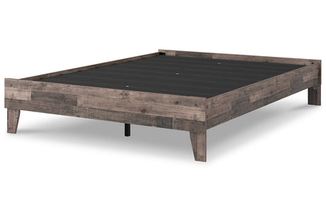 Neilsville Multi Gray Queen Platform Base Bed from Ashley - Luna Furniture