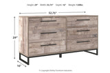 Neilsville Whitewash Dresser - Ashley - Luna Furniture
