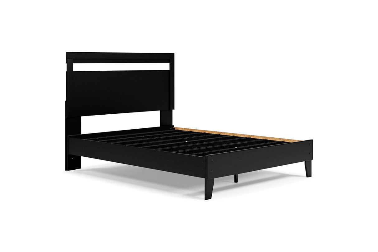 Finch Black Queen Platform Bed from Ashley - Luna Furniture