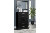 Finch Black Chest of Drawers from Ashley - Luna Furniture