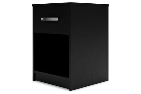 Finch Black Nightstand from Ashley - Luna Furniture