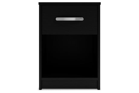 Finch Black Nightstand from Ashley - Luna Furniture