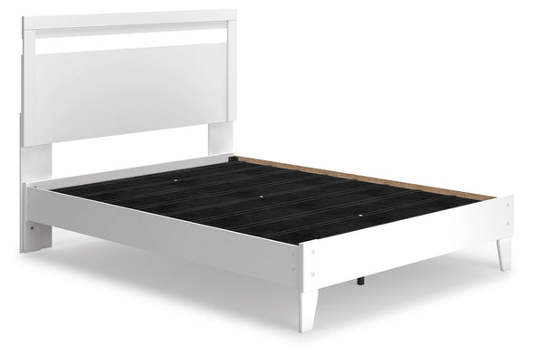 Flannia White Queen Panel Platform Bed