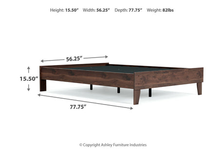 Calverson Mocha Full Platform Base Bed from Ashley - Luna Furniture