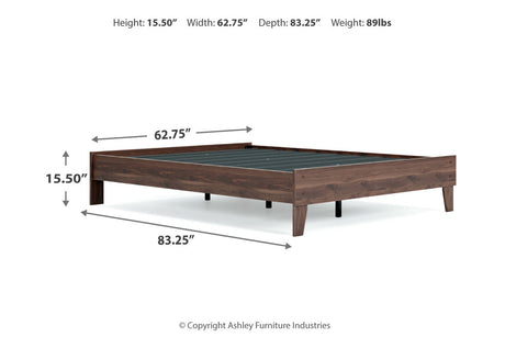 Calverson Mocha Queen Platform Base Bed from Ashley - Luna Furniture