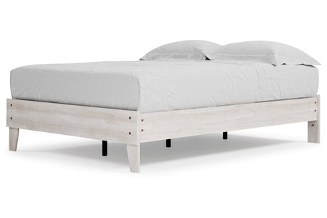 Shawburn Whitewash Full Platform Base Bed from Ashley - Luna Furniture