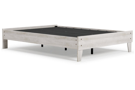 Shawburn Whitewash Full Platform Base Bed from Ashley - Luna Furniture