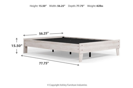 Shawburn Whitewash Full Platform Base Bed from Ashley - Luna Furniture