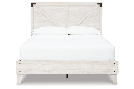 Shawburn White Crossbuck Queen Platform Bed from Ashley - Luna Furniture