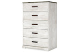 Shawburn Whitewash/Charcoal Gray Chest of Drawers from Ashley - Luna Furniture