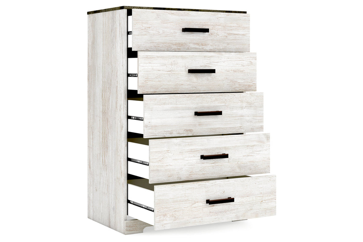 Shawburn Whitewash/Charcoal Gray Chest of Drawers from Ashley - Luna Furniture