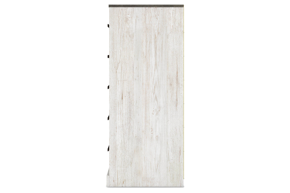 Shawburn Whitewash/Charcoal Gray Chest of Drawers from Ashley - Luna Furniture