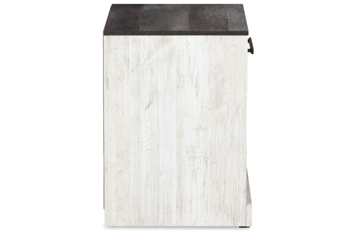 Shawburn Whitewash/Charcoal Gray Nightstand from Ashley - Luna Furniture