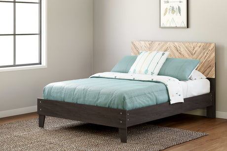 Piperton Two-tone Brown/Charcoal Full Panel Platform Bed