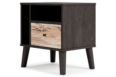 Piperton Two-tone Brown/Black Nightstand from Ashley - Luna Furniture