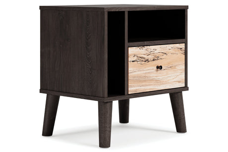 Piperton Two-tone Brown/Black Nightstand from Ashley - Luna Furniture