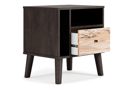 Piperton Two-tone Brown/Black Nightstand from Ashley - Luna Furniture