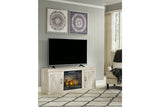 Bellaby Whitewash TV Stand with Electric Fireplace from Ashley - Luna Furniture