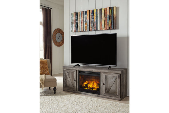 Wynnlow Gray TV Stand with Electric Fireplace