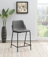 Earnest Gray and Black Solid Back Upholstered Counter Height Stools, Set of 2 from Coaster - Luna Furniture