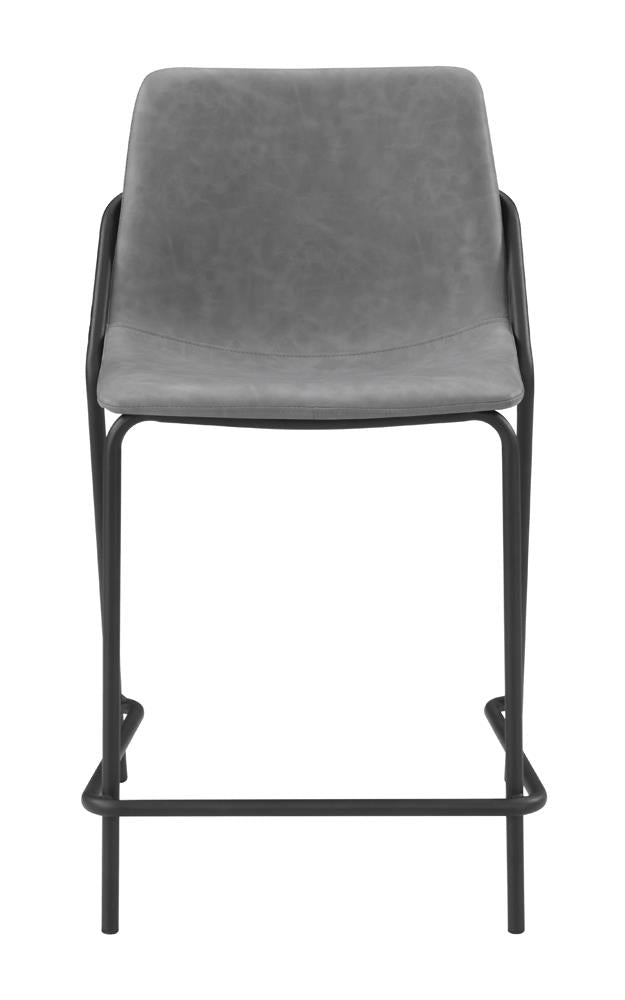 Earnest Gray and Black Solid Back Upholstered Counter Height Stools, Set of 2 from Coaster - Luna Furniture