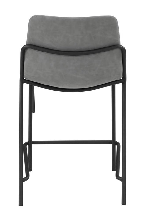 Earnest Gray and Black Solid Back Upholstered Counter Height Stools, Set of 2 from Coaster - Luna Furniture