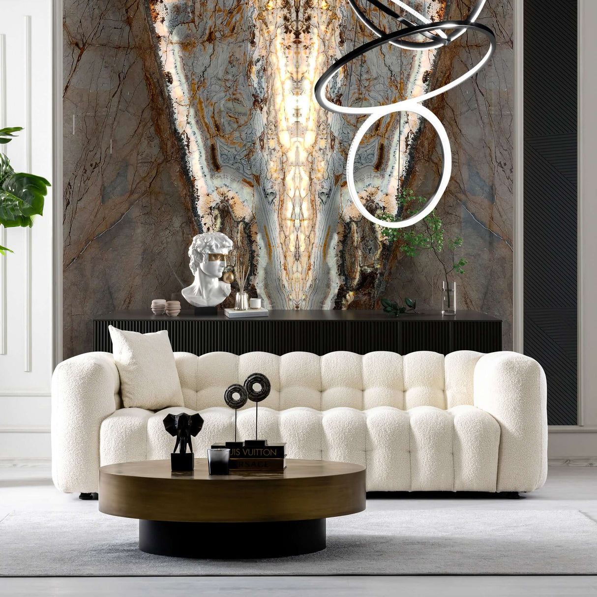 Eden Modern Tufted Chesterfield Boucle Fabric Sofa Cream from Midinmod - Luna Furniture