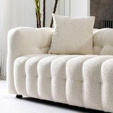 Eden Modern Tufted Chesterfield Boucle Fabric Sofa Cream from Midinmod - Luna Furniture
