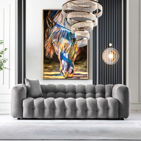 Eden Modern Tufted Chesterfield Boucle Fabric Sofa Cream from Midinmod - Luna Furniture