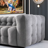 Eden Modern Tufted Chesterfield Boucle Fabric Sofa Cream from Midinmod - Luna Furniture