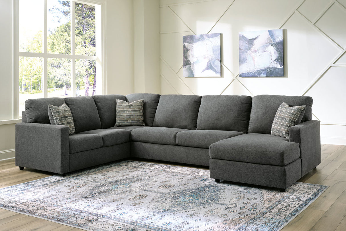 Edenfield Charcoal 3-Piece RAF Chaise Sectional from Ashley - Luna Furniture
