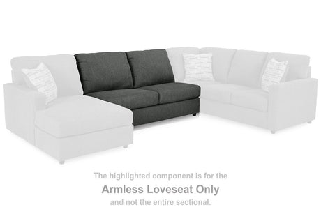 Edenfield Charcoal Armless Loveseat from Ashley - Luna Furniture