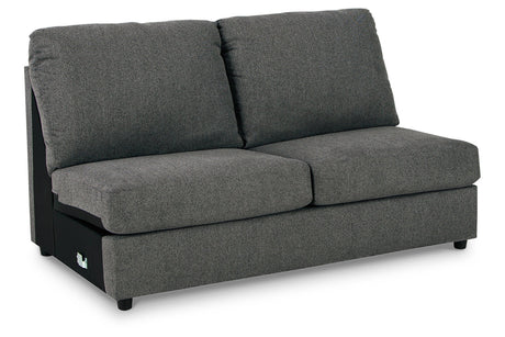 Edenfield Charcoal Armless Loveseat from Ashley - Luna Furniture