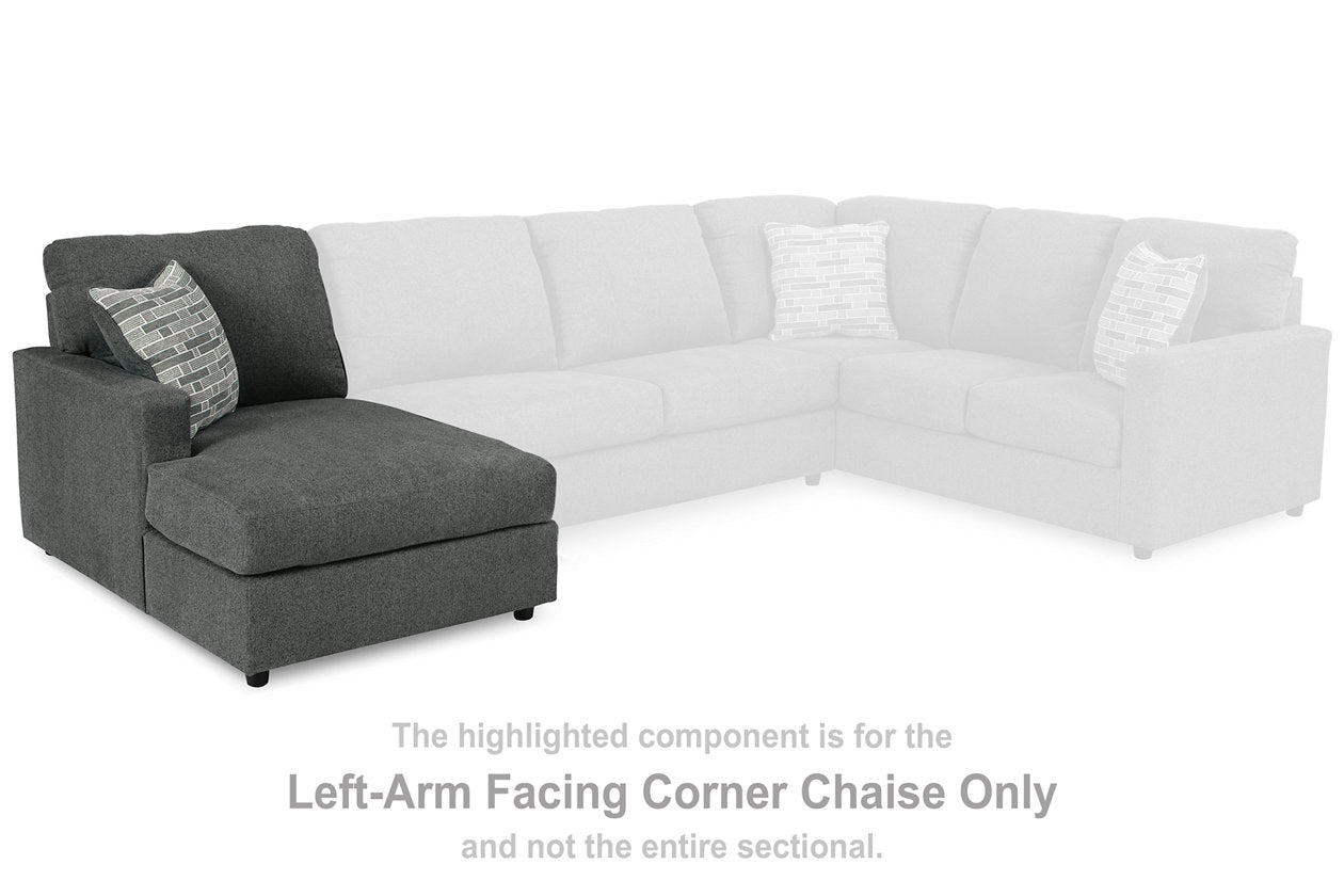 Edenfield Charcoal Left-Arm Facing Corner Chaise from Ashley Furniture - Luna Furniture
