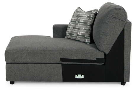 Edenfield Charcoal Left-Arm Facing Corner Chaise from Ashley - Luna Furniture