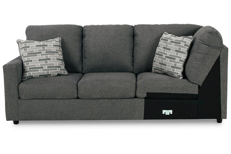 Edenfield Charcoal Left-Arm Facing Sofa with Corner Wedge from Ashley - Luna Furniture
