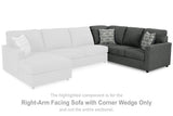 Edenfield Charcoal Right-Arm Facing Sofa with Corner Wedge from Ashley Furniture - Luna Furniture