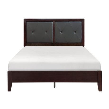 Edina Espresso Queen Upholstered Panel Bed from Homelegance - Luna Furniture
