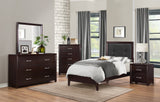 Edina Espresso Twin Upholstered Panel Bed from Homelegance - Luna Furniture