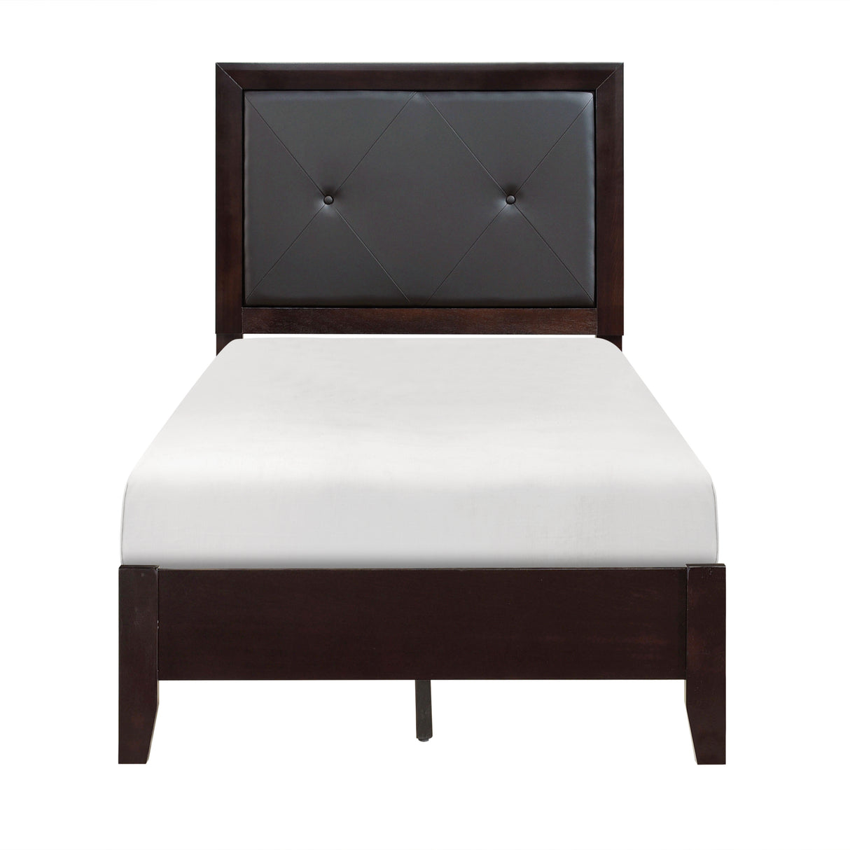 Edina Espresso Twin Upholstered Panel Bed from Homelegance - Luna Furniture