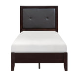Edina Espresso Twin Upholstered Panel Bed from Homelegance - Luna Furniture