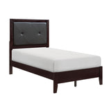 Edina Espresso Twin Upholstered Panel Bed from Homelegance - Luna Furniture