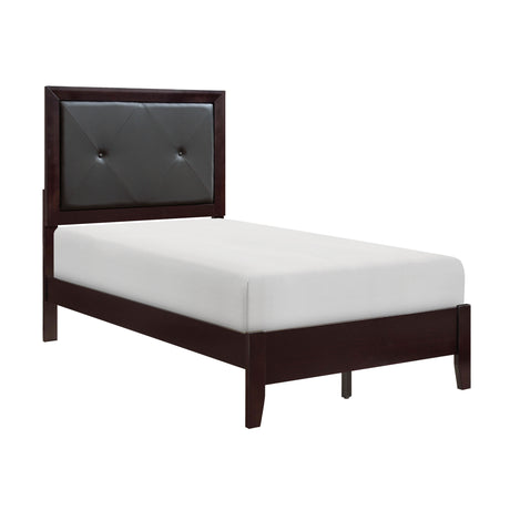 Edina Espresso Twin Upholstered Panel Bed from Homelegance - Luna Furniture