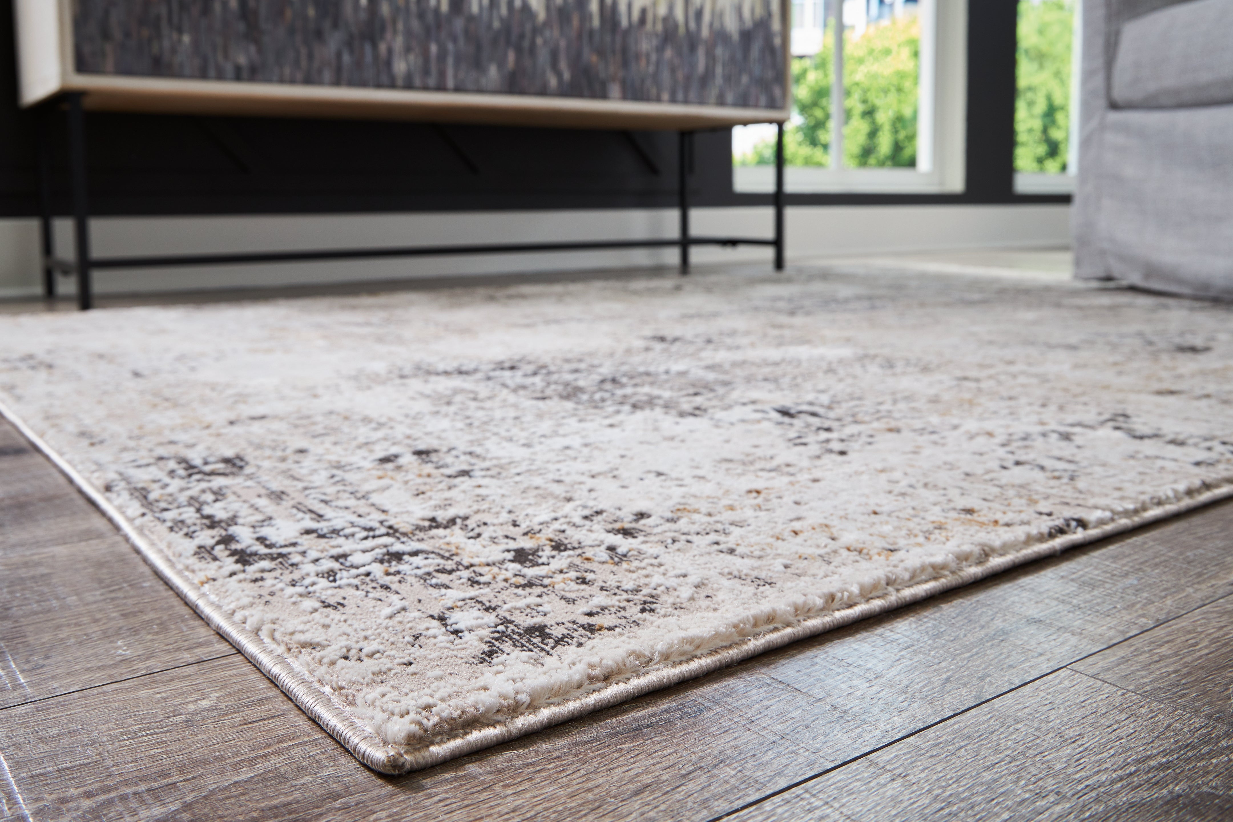 Elaning Black/Gray/Cream Medium Rug - Luna Furniture