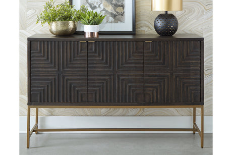 Elinmore Brown/Gold Finish Accent Cabinet from Ashley - Luna Furniture
