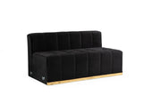 Elisha Black Velvet Double Chaise Sectional from Nova Furniture - Luna Furniture