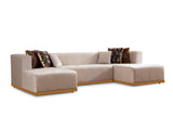 Elisha Ivory Velvet Double Chaise Sectional from Nova Furniture - Luna Furniture